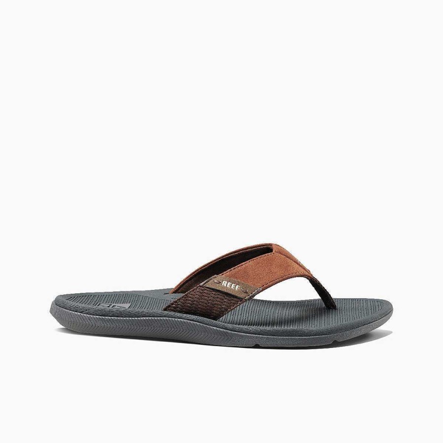 Heren Reef Slippers | Rif Santa Ana Grijs/Bruin