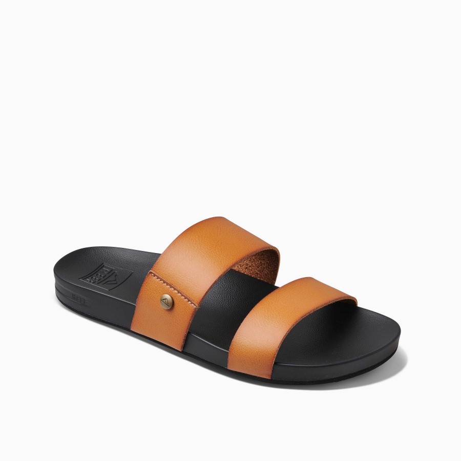 Vrouwen Reef Sandalen | Kussen Vista Cognac Zwart