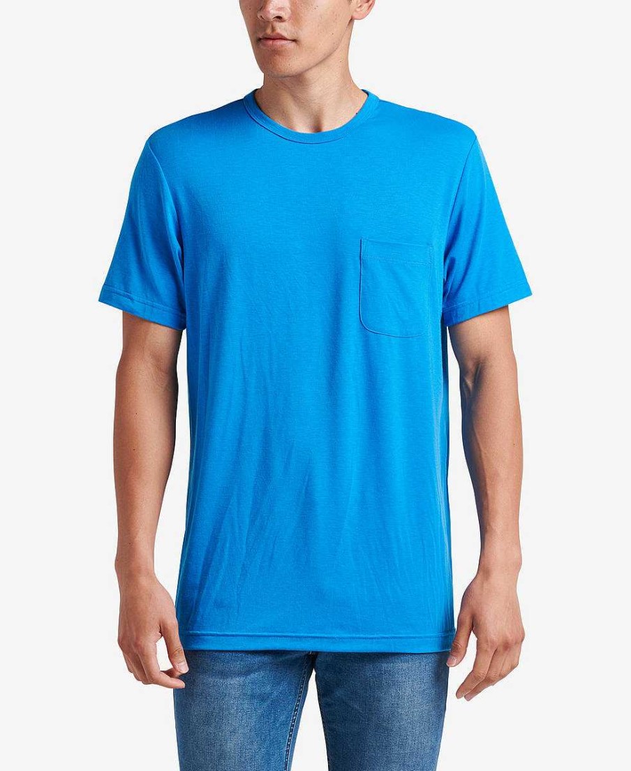 Heren Reef T-Shirts | Smith T-Shirt Met Korte Mouwen En Zak Frans Blauw