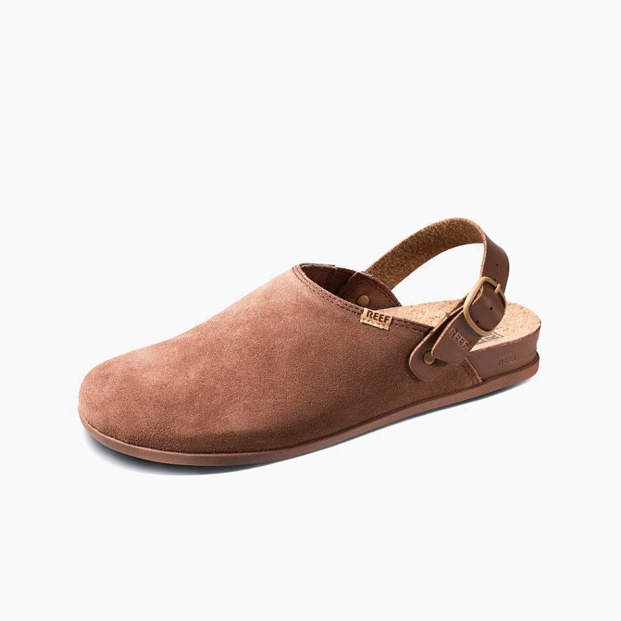 Vrouwen Reef Dia'S | Rifkussen Salie Suede Espresso