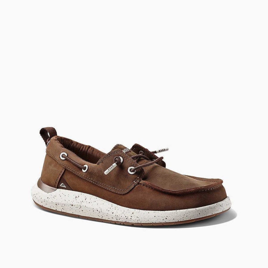 Heren Reef Schoenen | Zwelzool Pier-Leer Bruin