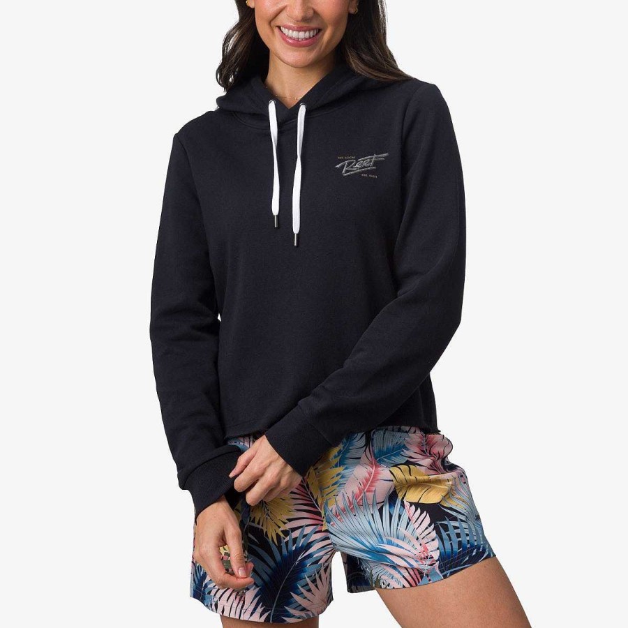 Vrouwen Reef Hoodies En Jassen | Lokale Gal Pullover Crop Hoodie Kaviaar