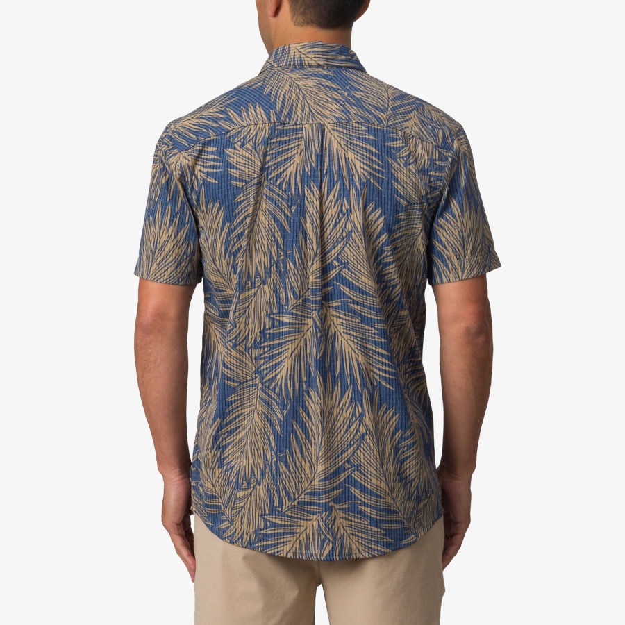 Heren Reef Overhemden | Regenshirt Met Korte Mouwen Insigne Blauw