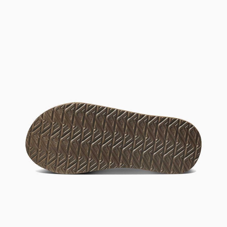 Heren Reef Slippers | Kussen Fantoomleer Zwart Bruin