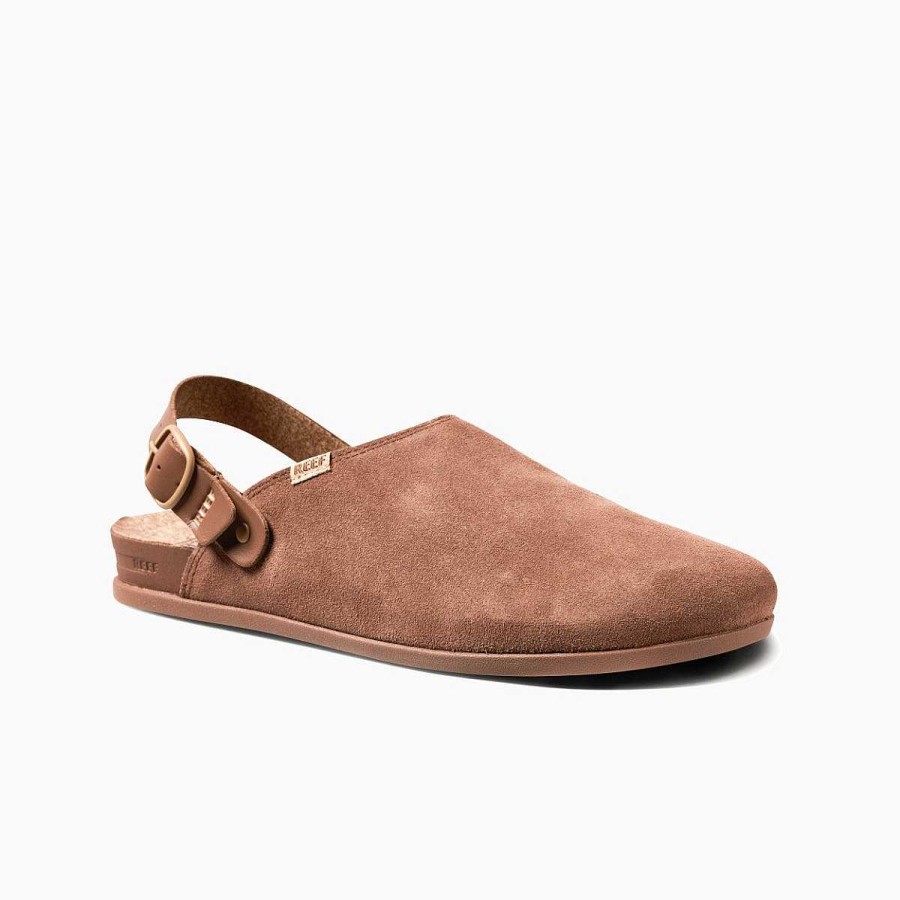 Vrouwen Reef Klompen | Rifkussen Salie Suede Espresso