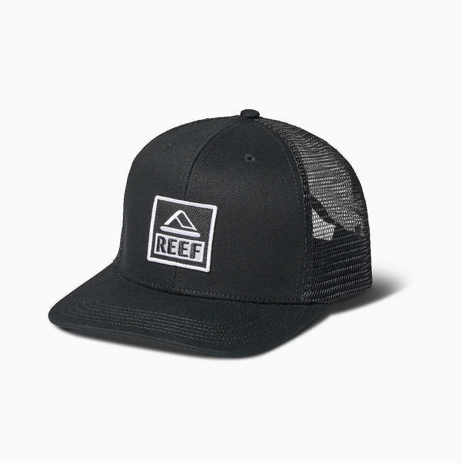 Heren Reef Hoofddeksels En Accessoires | Townsend Snapback-Truckerpet Piraat Zwart