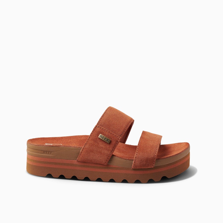 Vrouwen Reef Dia'S | Vista Hallo Suede Roodbruin Oranje