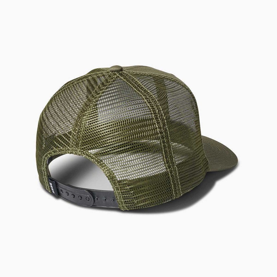 Heren Reef Hoofddeksels En Accessoires | Townsend Snapback-Truckerpet Olijf Nacht