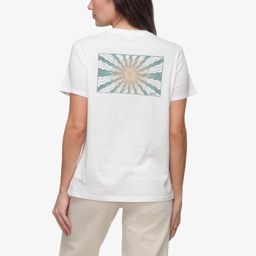 Vrouwen Reef T-Shirts | Ayesunrays T-Shirt Met Korte Mouwen Helder Wit