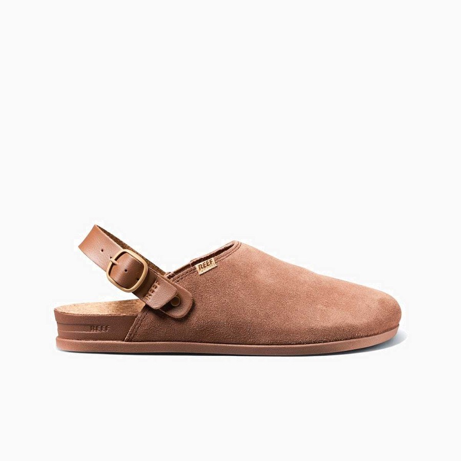 Vrouwen Reef Klompen | Rifkussen Salie Suede Espresso