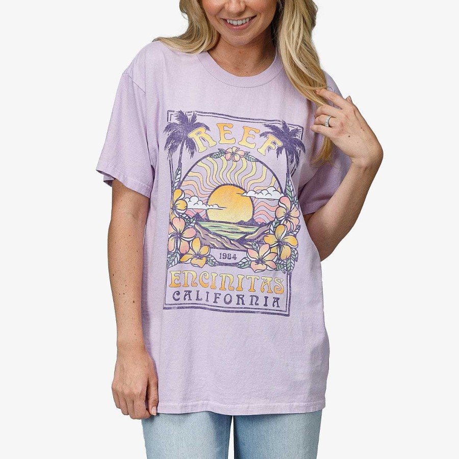 Vrouwen Reef T-Shirts | Vriendje T-Shirt Met Korte Mouwen Lavendar Vorst