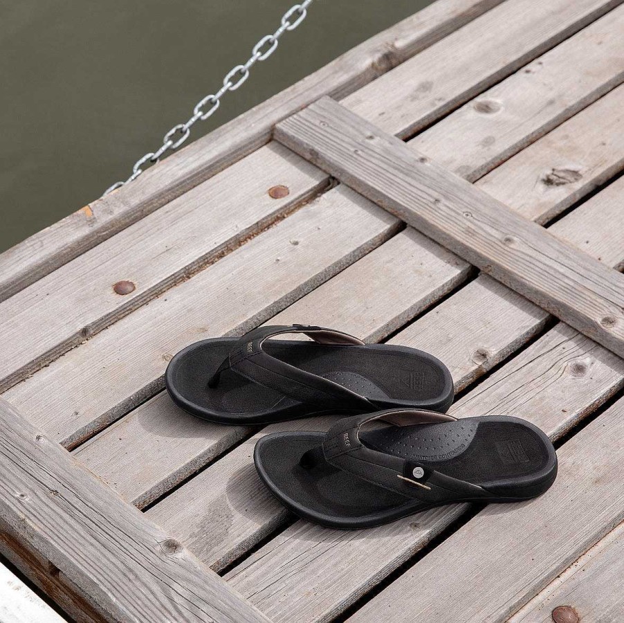 Heren Reef Slippers | Rif Stille Oceaan Zwart Bruin