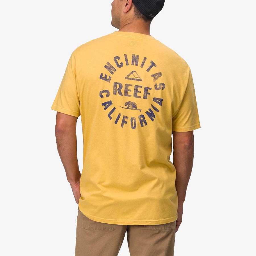 Heren Reef T-Shirts | Rancho T-Shirt Met Korte Mouwen Oker Marine