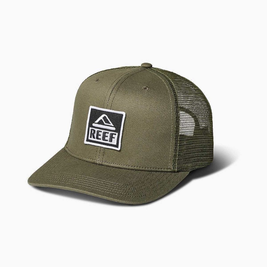 Heren Reef Hoofddeksels En Accessoires | Townsend Snapback-Truckerpet Olijf Nacht