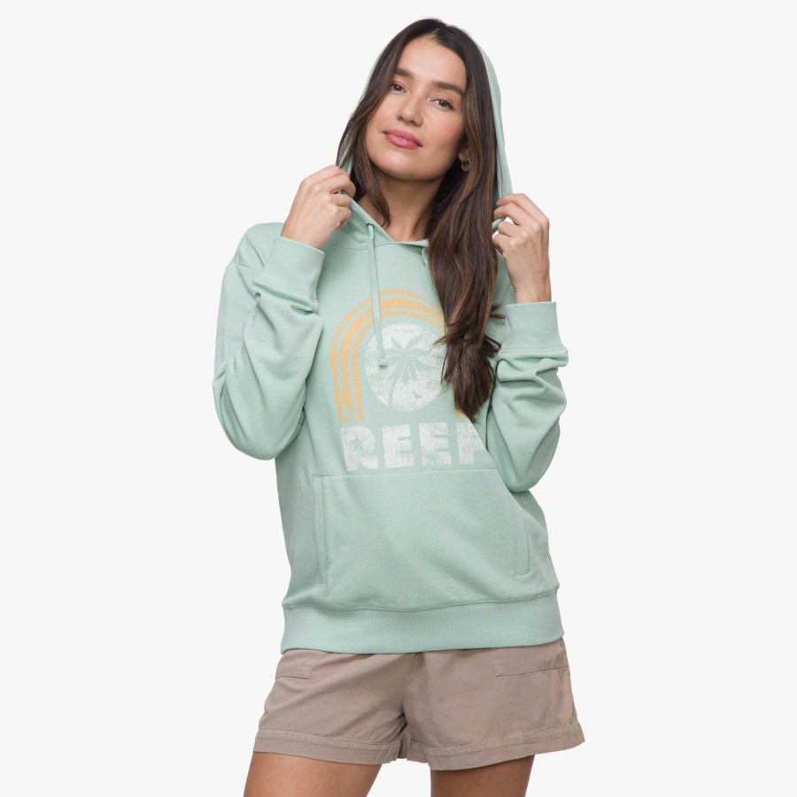 Vrouwen Reef Hoodies En Jassen | Fonteinen Pullover Hoodie Nog Steeds Groen