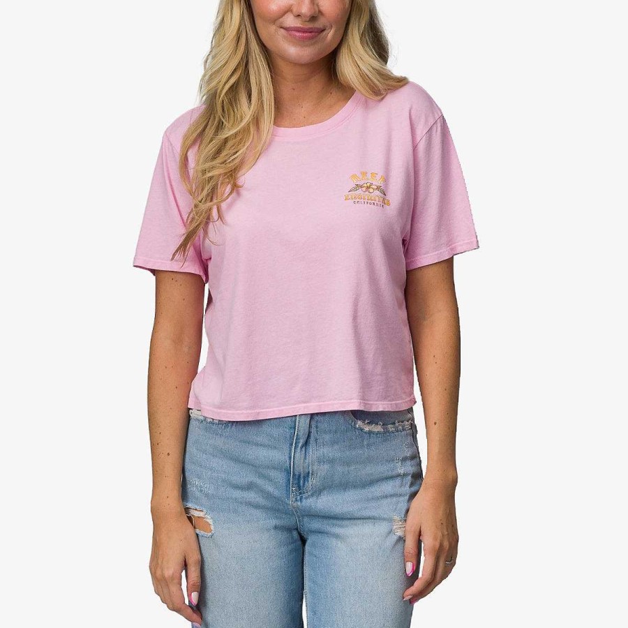 Vrouwen Reef T-Shirts | Super Crop-T-Shirt Roze