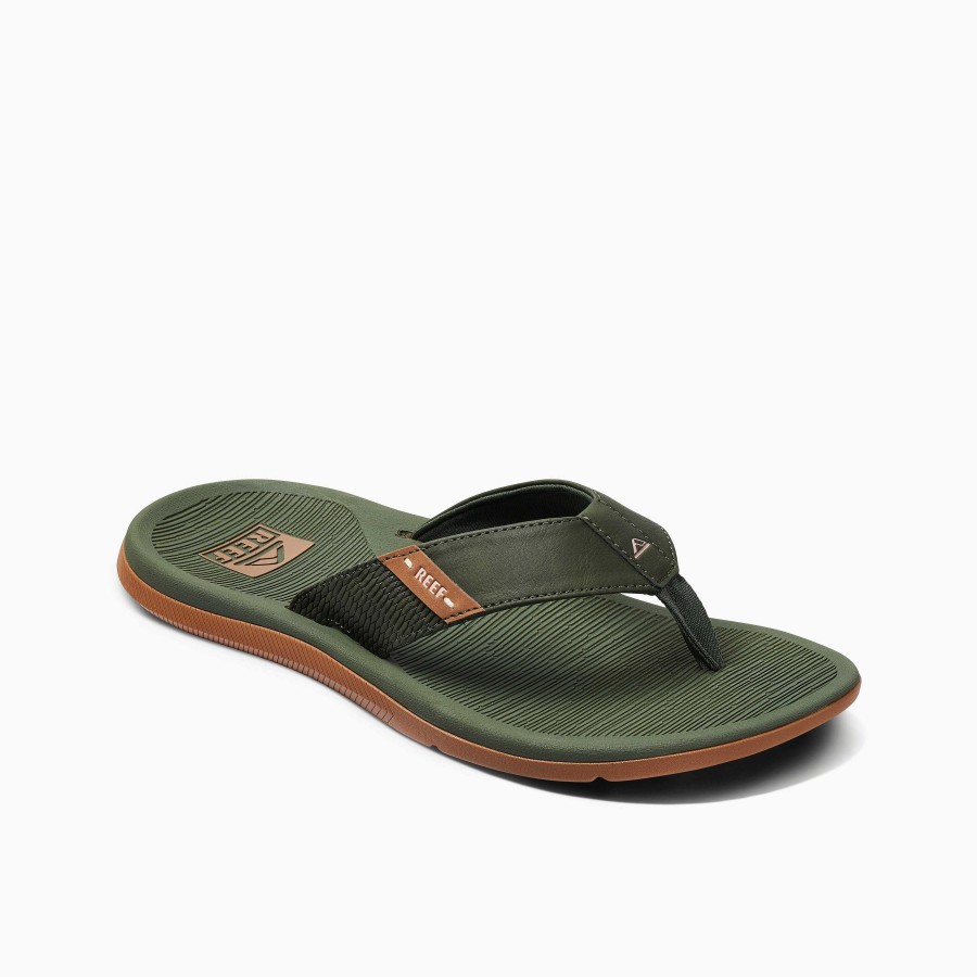 Heren Reef Slippers | Rif Santa Ana Olijf/Gom