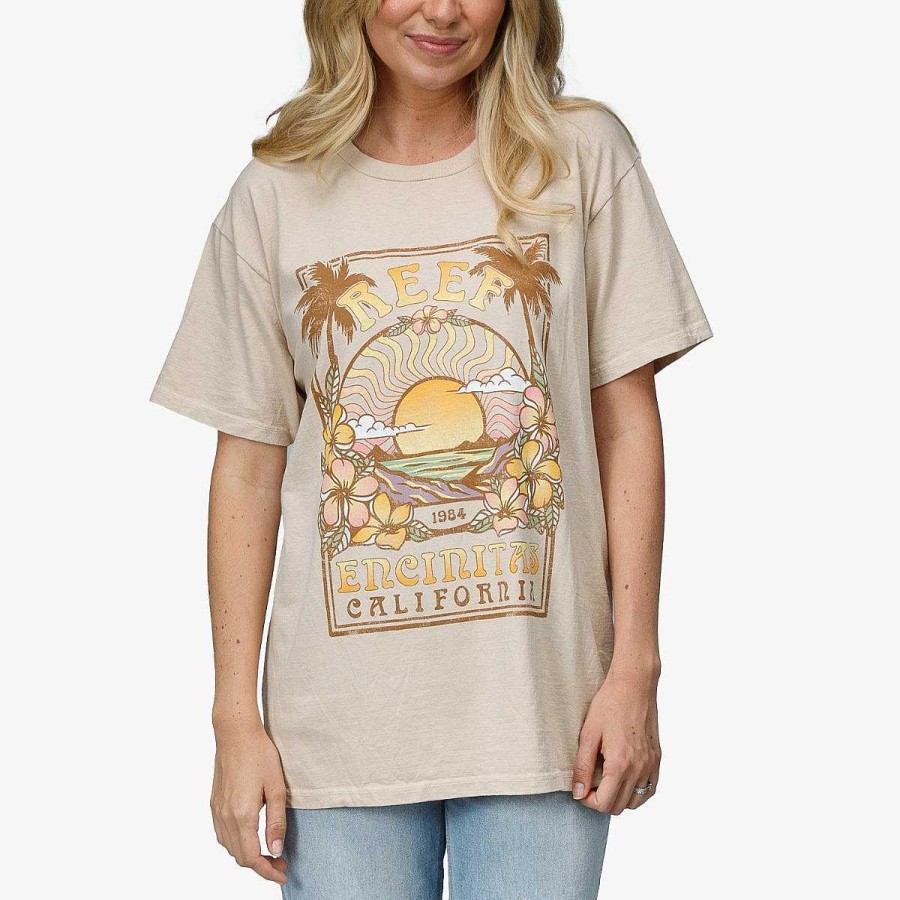 Vrouwen Reef T-Shirts | Vriendje T-Shirt Met Korte Mouwen Kameel