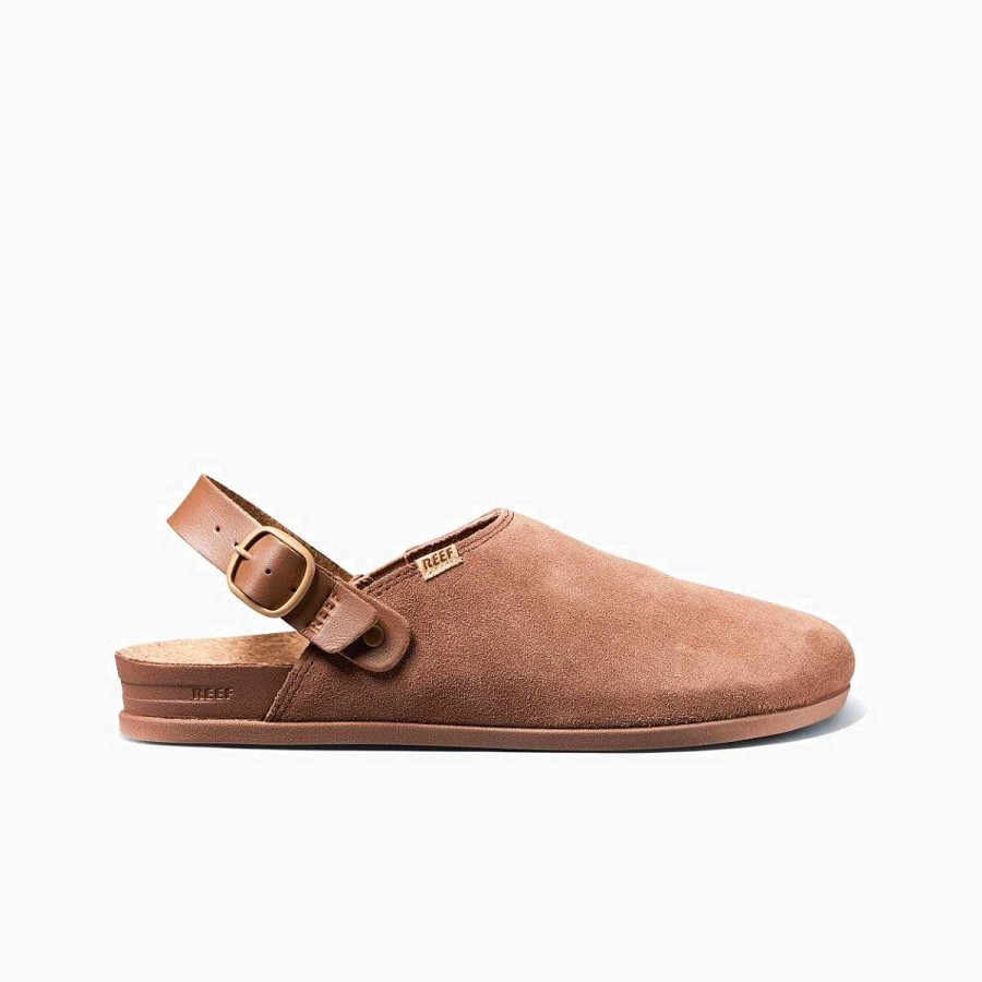 Vrouwen Reef Dia'S | Rifkussen Salie Suede Espresso