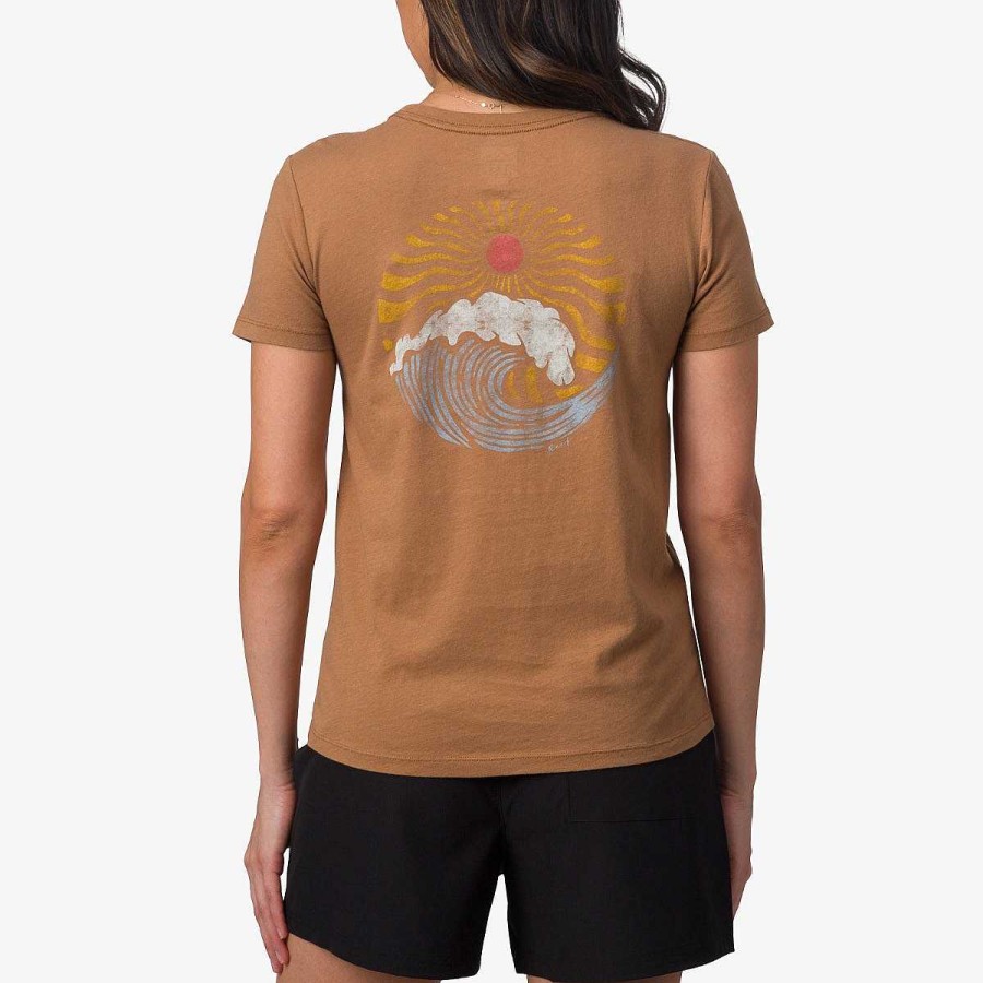 Vrouwen Reef T-Shirts | Weelderig Golvend T-Shirt Met Korte Mouwen Geroosterde Kokosnoot