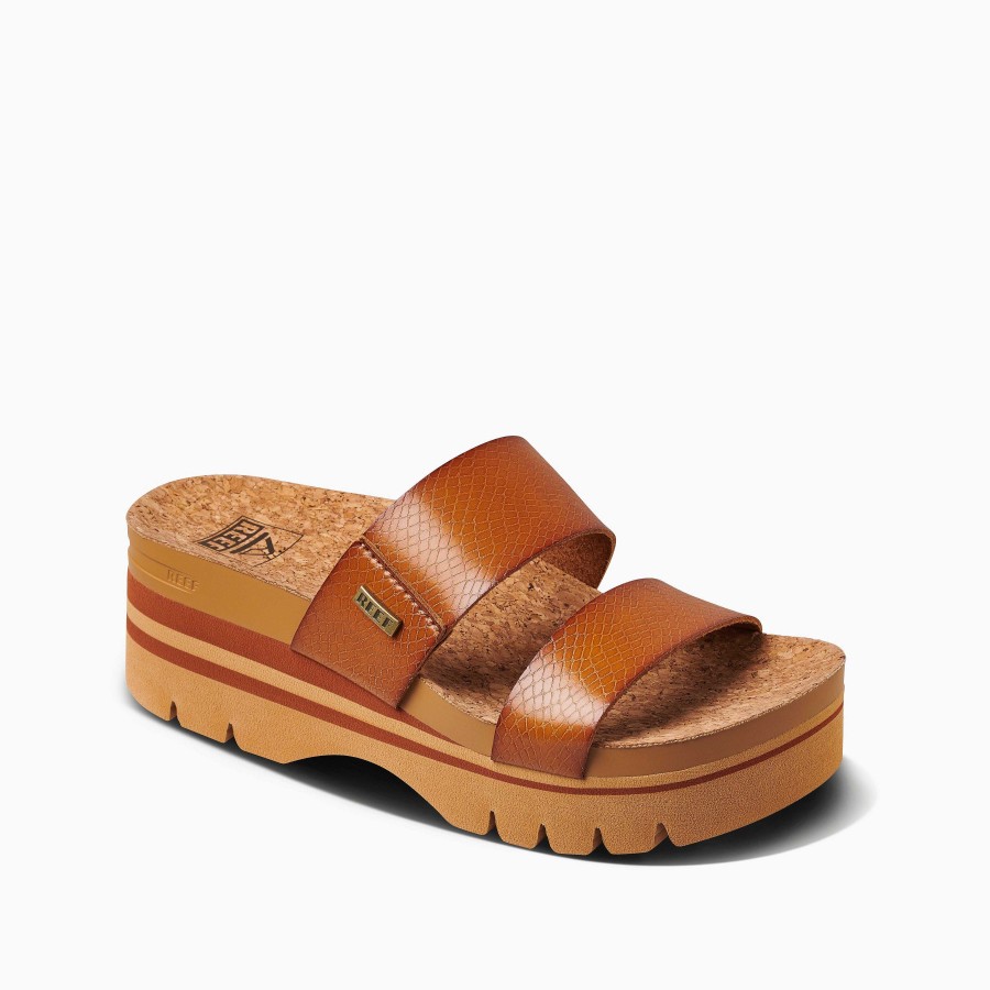 Vrouwen Reef Sandalen | Kussen Vista Hoger Cognac